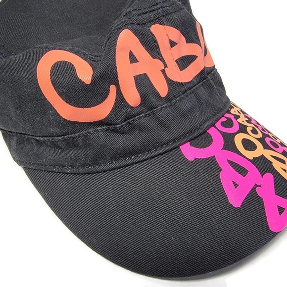 Cabo by Robin Ruth Cadet Style Black Hat Spiral Color Lettering Brim Army Cap - Picture 2 of 12